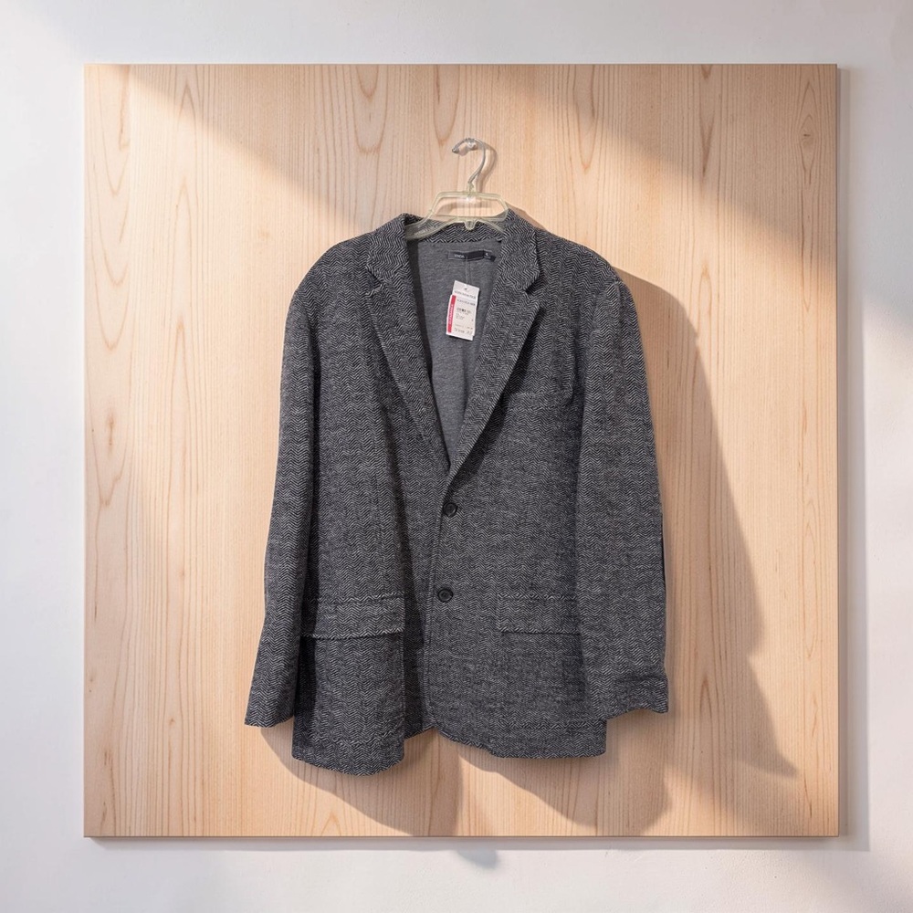 Vince Men’s Gray Herringbone Blazer Jacket XL Elbow Patch Casual Sport Coat NWT